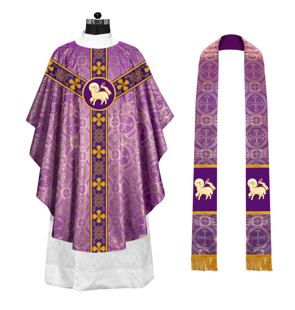 Gothic Chasuble - Y Type with woven braids