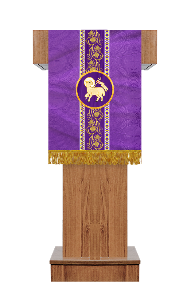 Pulpit/Lectern with Grapes Embroidered Trims and Motif