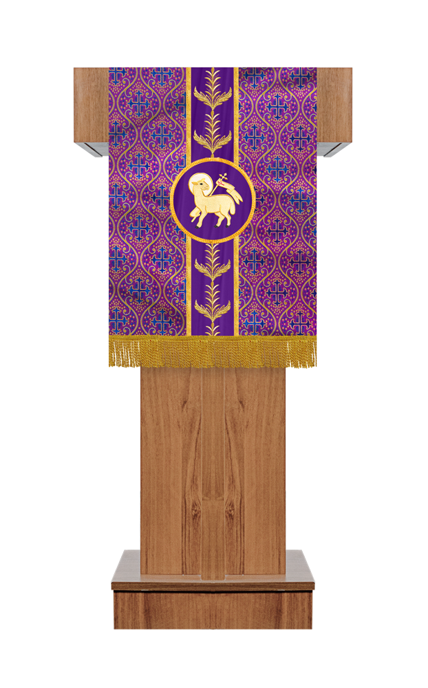 PULPIT/LECTERN WITH ADORNED WOVEN BRAID