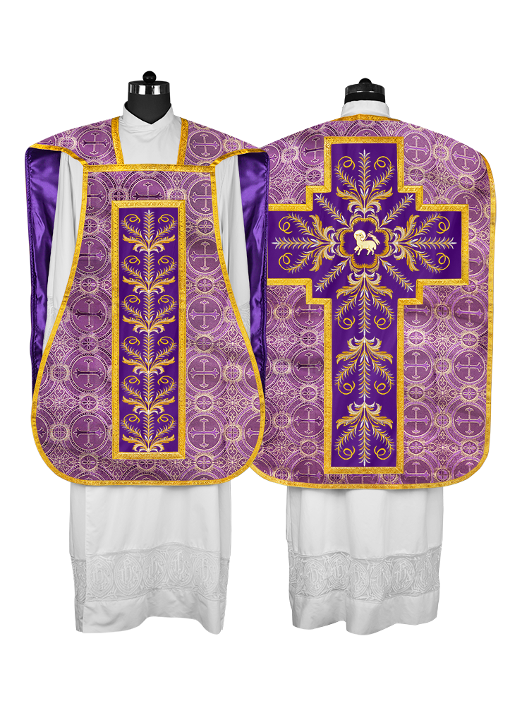 Chasuble Roman Fiddleback Vestment - Sanctus Collection
