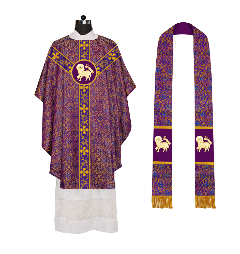 Gothic Chasuble - Y Type with woven braids