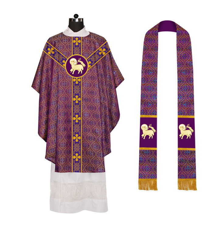 Gothic Chasuble - Y Type with woven braids