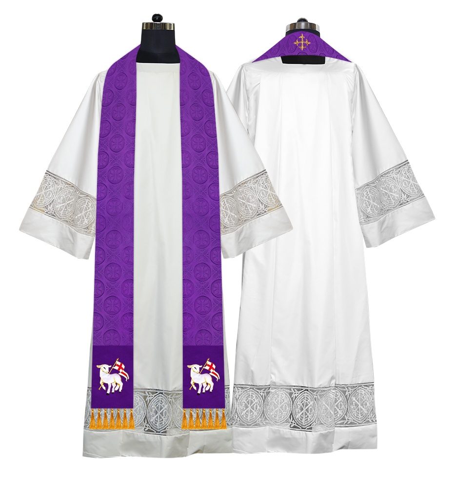 Ordination Stole with Embroidered Spiritual Motif