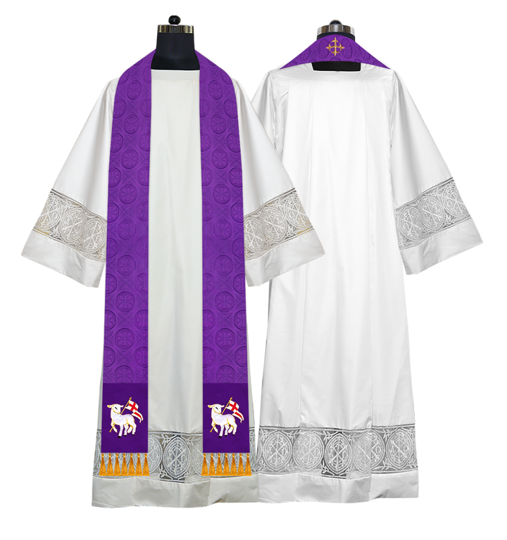 Ordination Stole with Embroidered Spiritual Motif