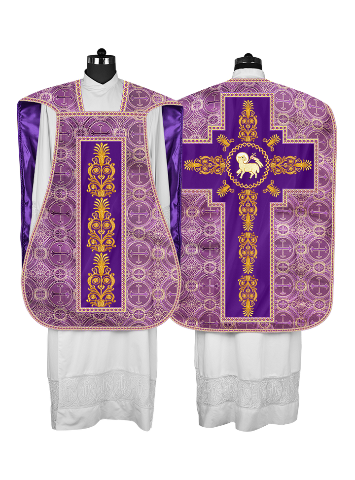 Roman Chasuble Vestments Adorned with Trims