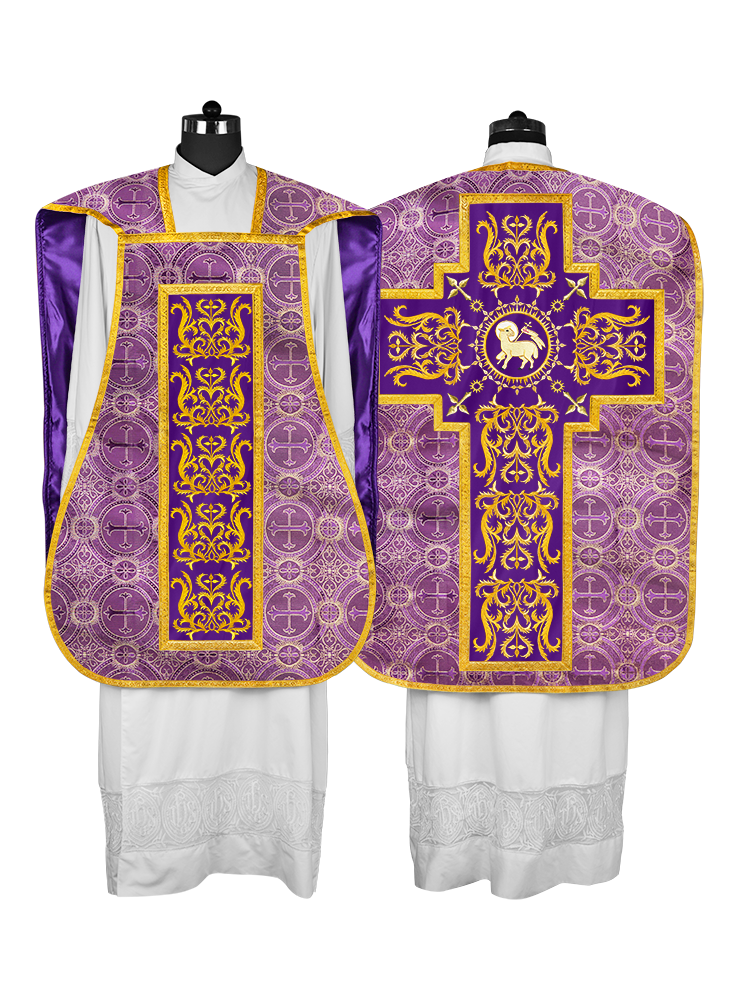 Fiddleback vestment with golden orphrey - Spiritus Collection