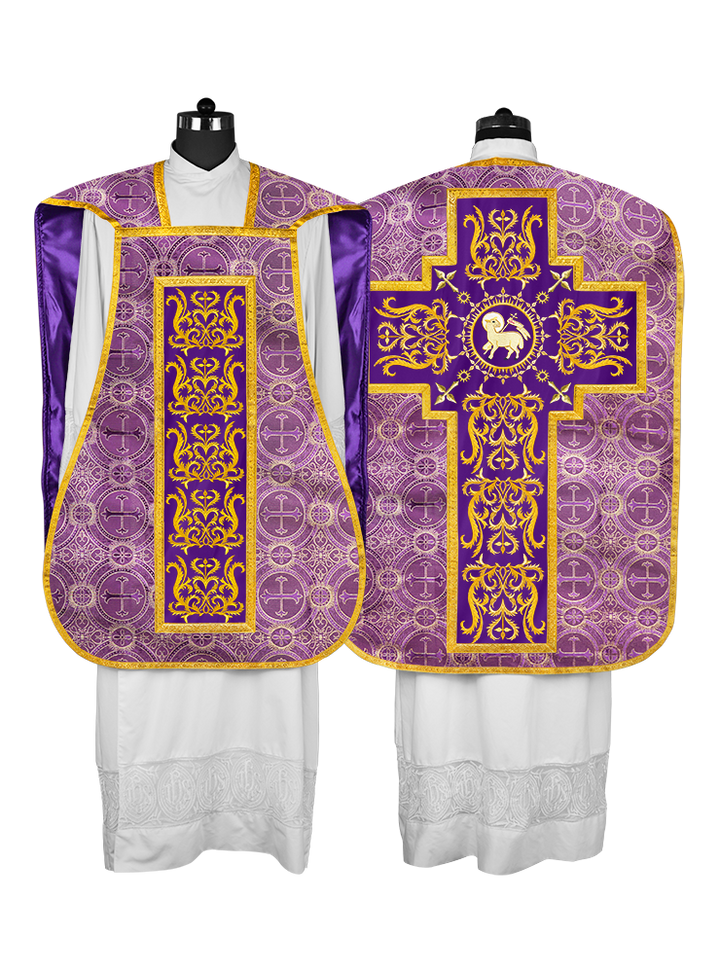 Fiddleback vestment with golden orphrey - Spiritus Collection