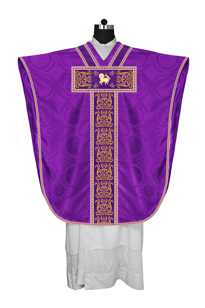 BORROMEAN CHASUBLE VESTMENT ENHANCED WITH MOTIFS AND TRIMS