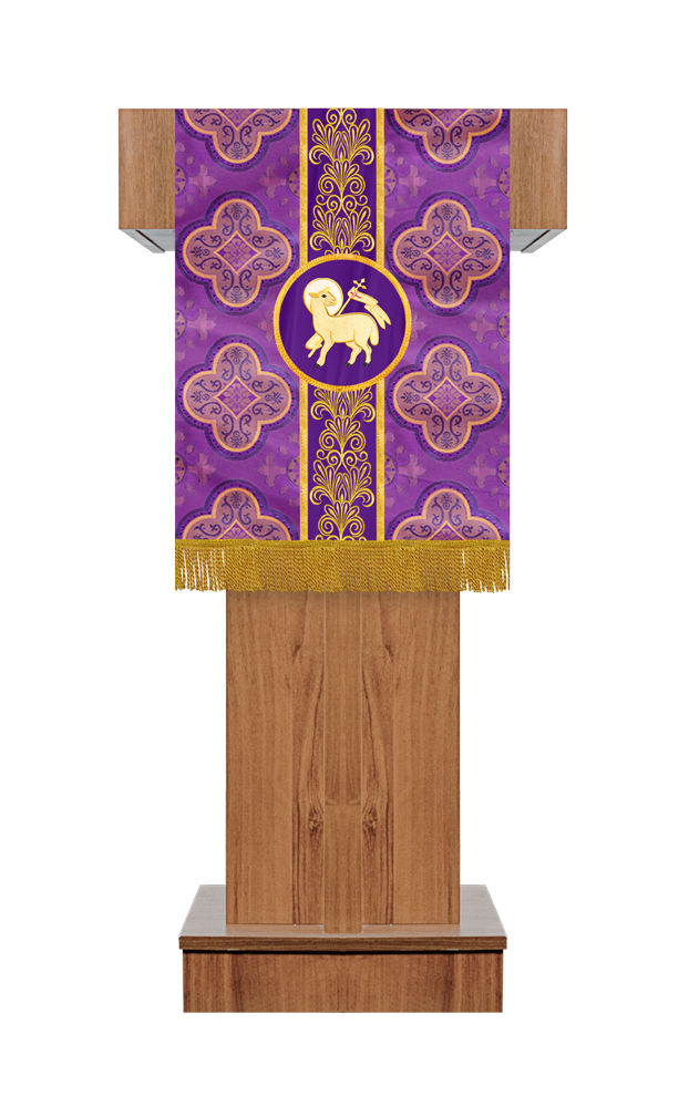 PULPIT/LECTERN WITH GOLDEN EMBROIDERY TRIM
