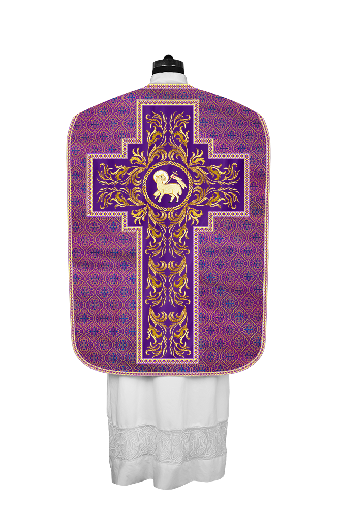 Roman Chasuble Vestment  with Woven Braids and Trims