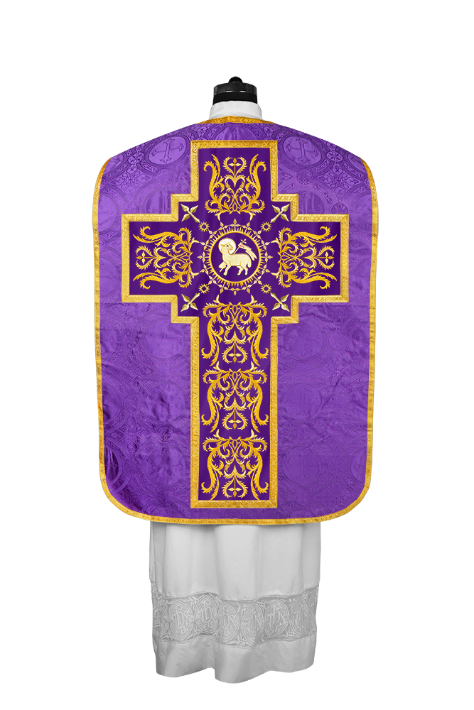 Fiddleback vestment with golden orphrey - Spiritus Collection