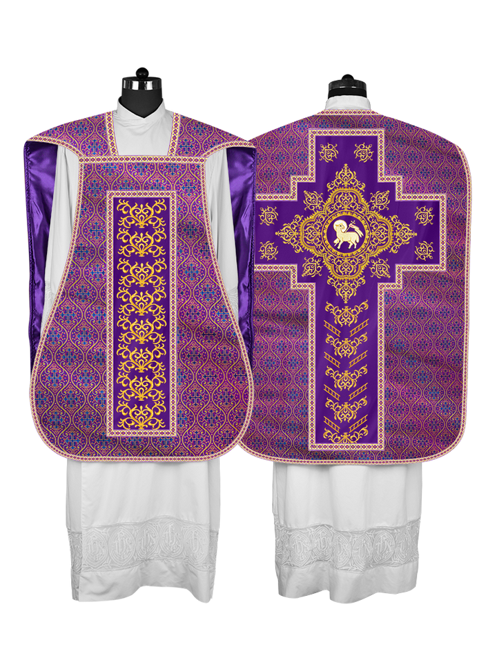 Traditional Fiddleback Vestments with Motifs and Trims