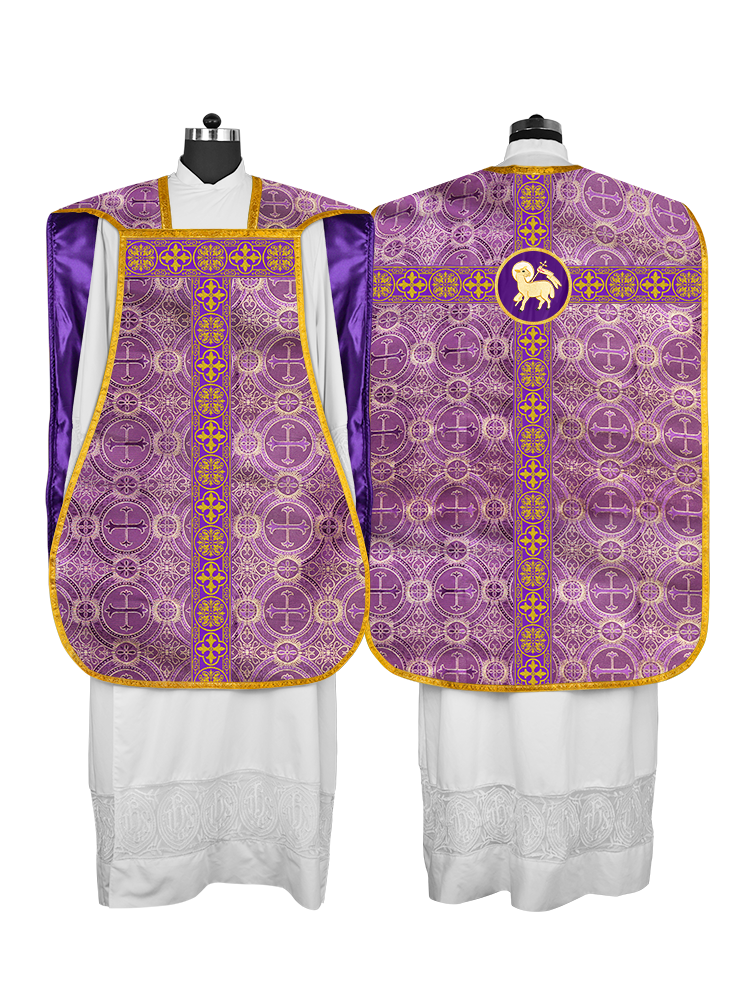 Fiddleback Vestment with Motif and Woven Braided Trims