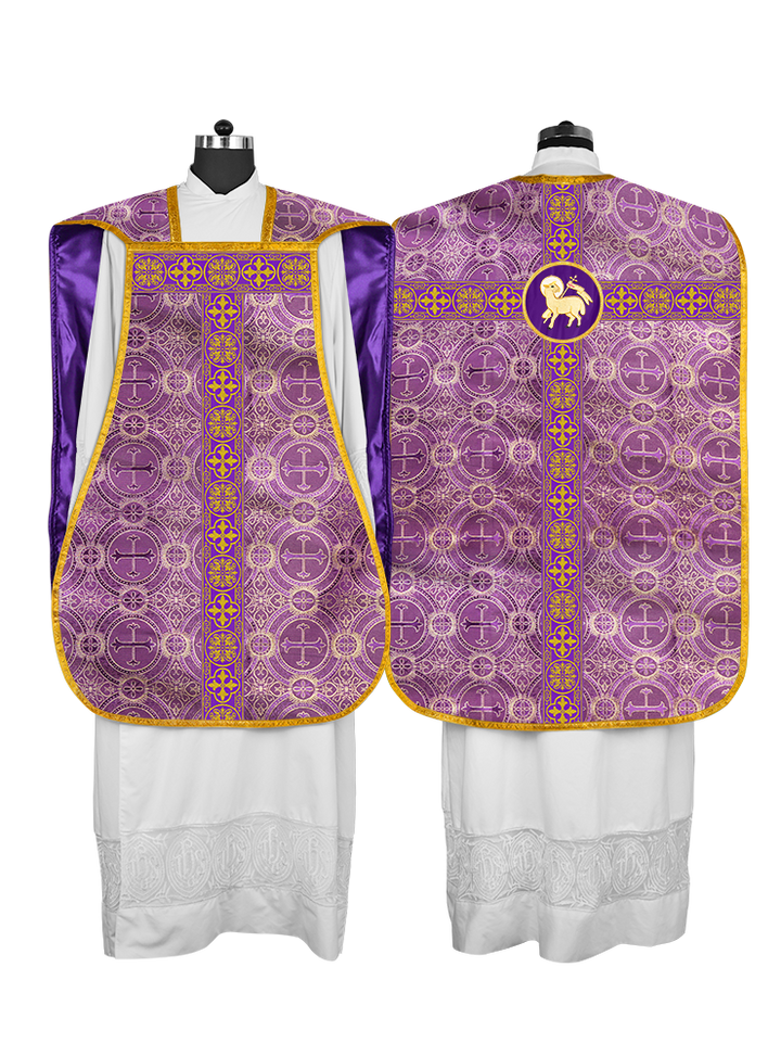 Fiddleback Vestment with Motif and Woven Braided Trims