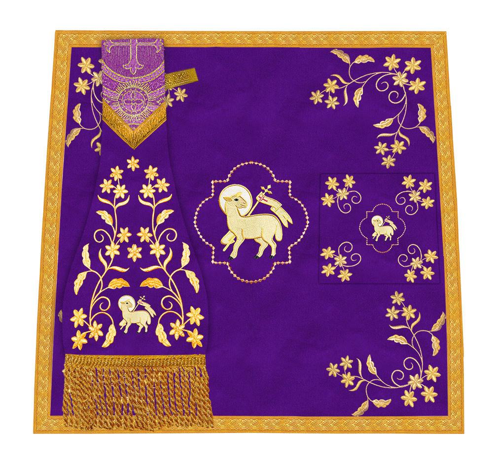 Beautiful mass set with golden embroidery - Floral collection