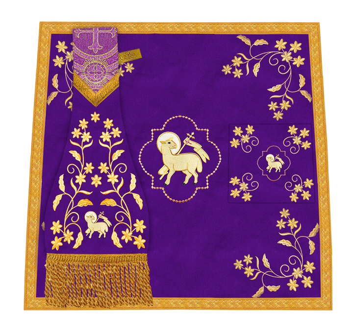 Beautiful mass set with golden embroidery - Floral collection