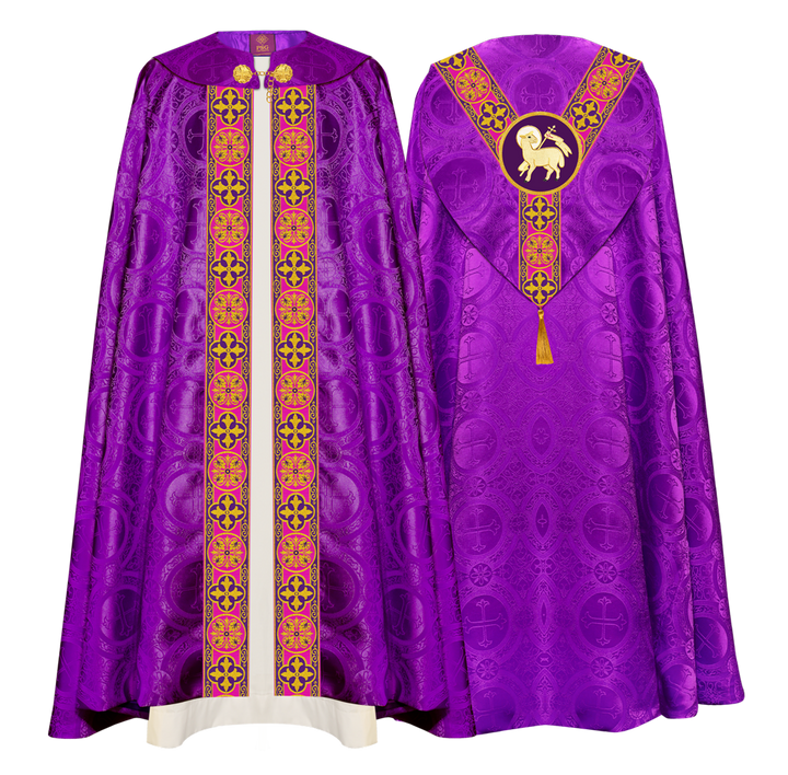 Gothic Cope Vestment with Y Type Motif and Braided Trims