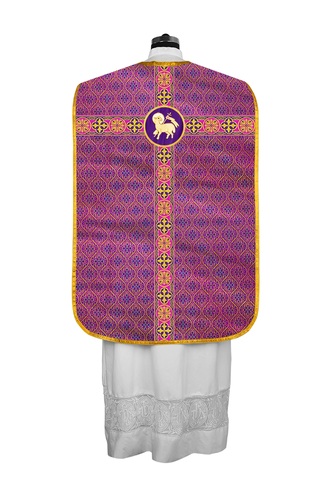 Roman Fiddleback Vestment with Motifs and Braided Trims