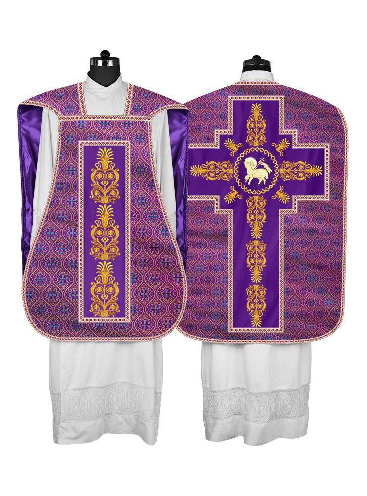 Roman Chasuble Vestments Adorned with Trims
