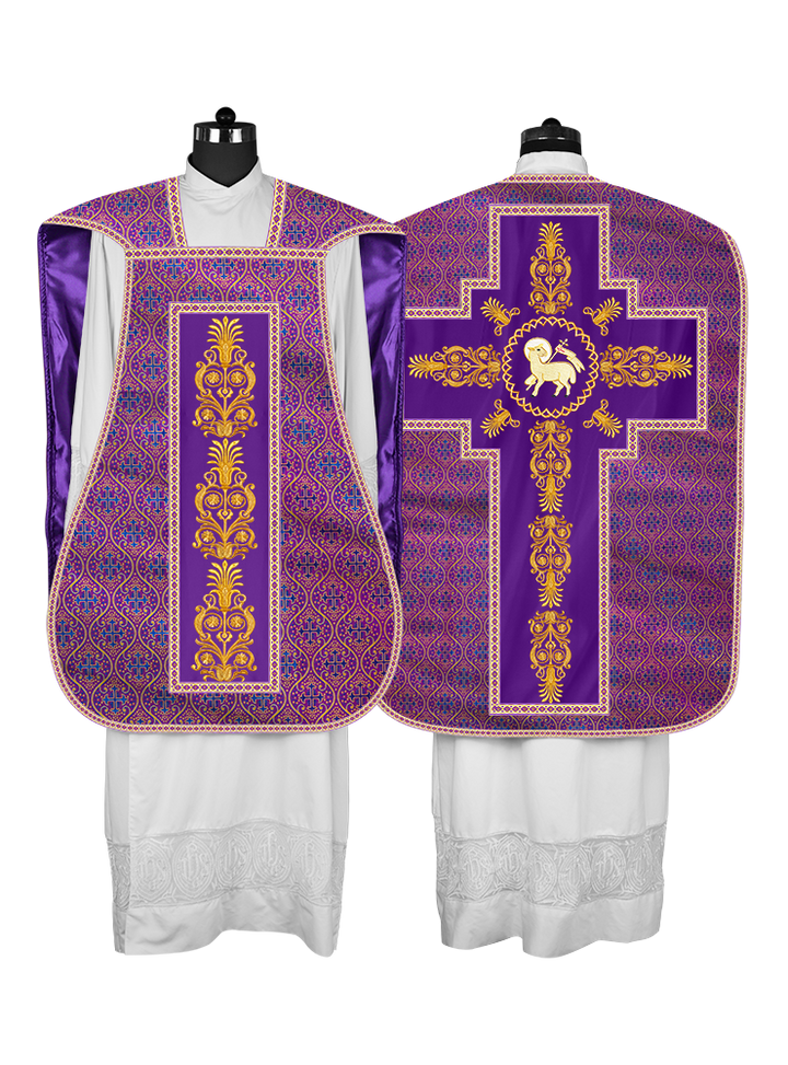 Roman Chasuble Vestments Adorned with Trims