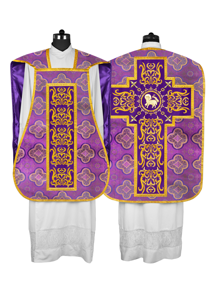 Fiddleback vestment with golden orphrey - Spiritus Collection