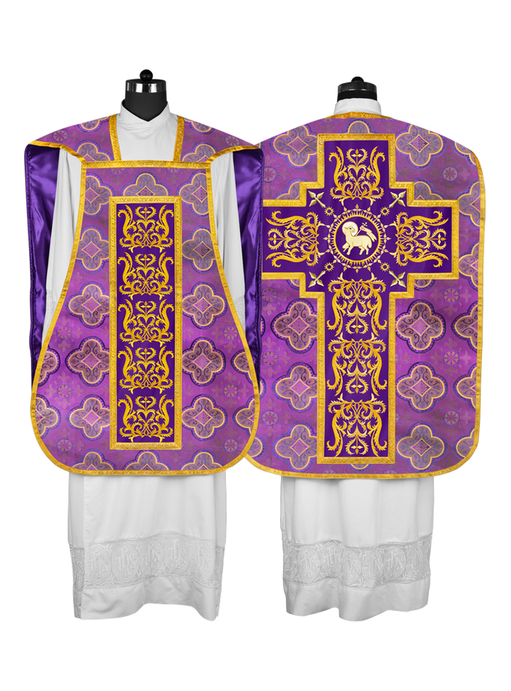 Fiddleback vestment with golden orphrey - Spiritus Collection