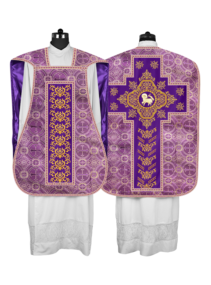 Traditional Fiddleback Vestments with Motifs and Trims