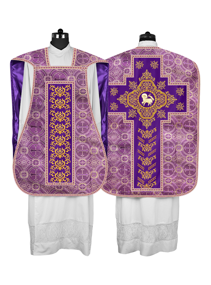 Traditional Fiddleback Vestments with Motifs and Trims