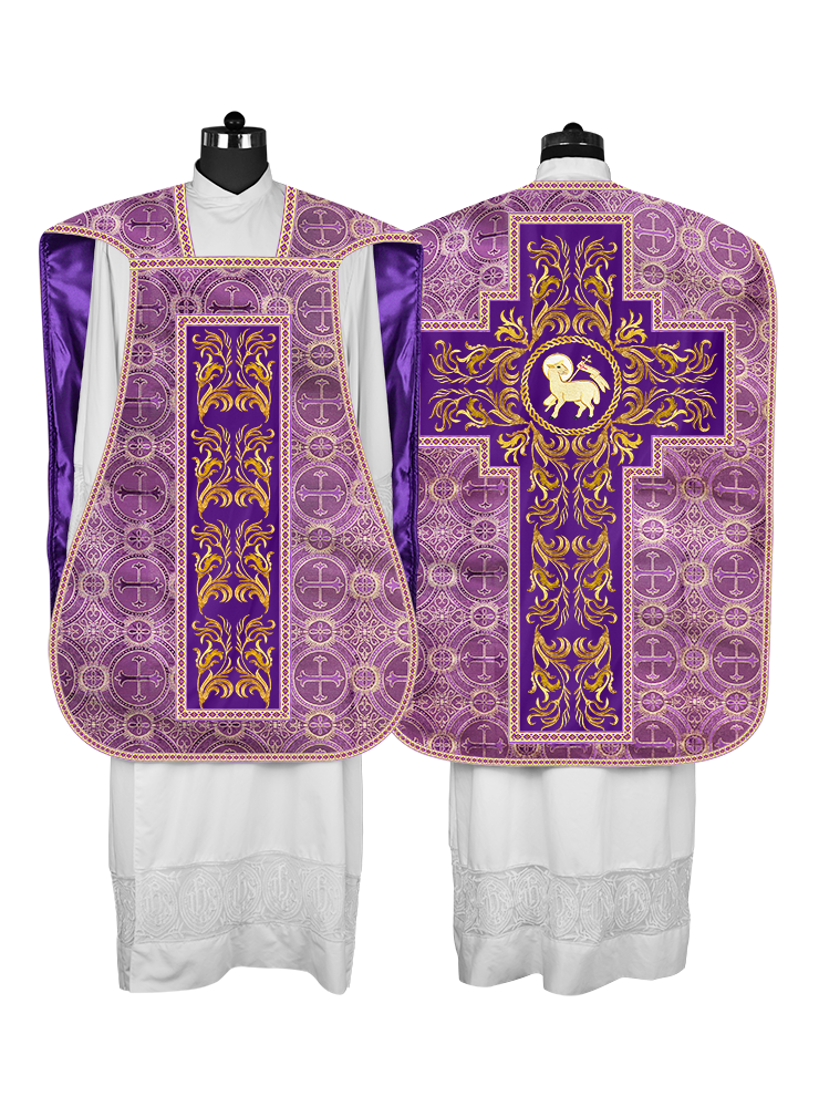 Roman Chasuble Vestment  with Woven Braids and Trims