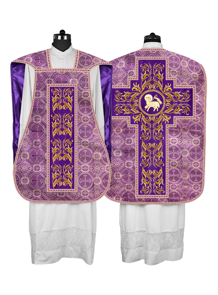 Roman Chasuble Vestment  with Woven Braids and Trims