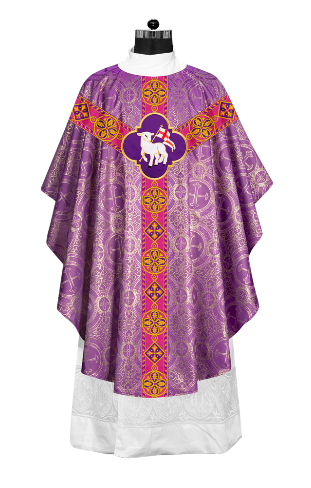MONASTIC CHASUBLE VESTMENT WITH Y TYPE BRAIDED ORPHREY