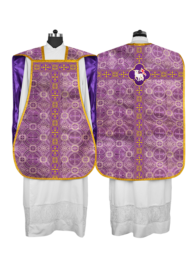 Roman Chasuble Fiddleback with Braided Trims