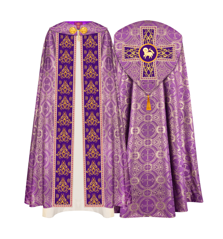 GOTHIC COPE VESTMENTS WITH LITURGICAL EMBROIDERY AND TRIMS