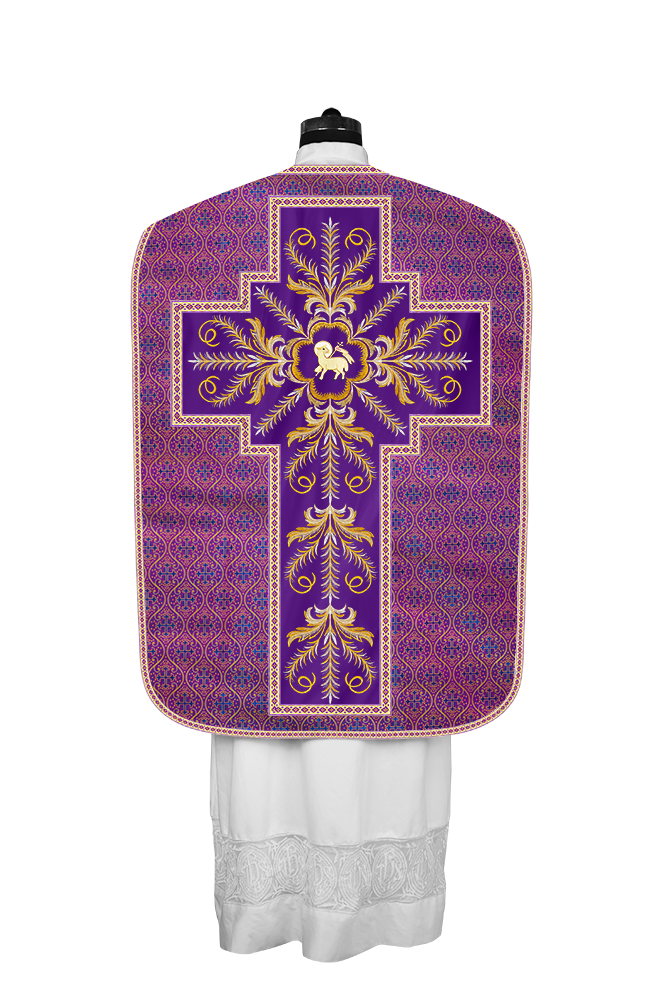 Roman Chasuble Vestment with Detailed Orphrey