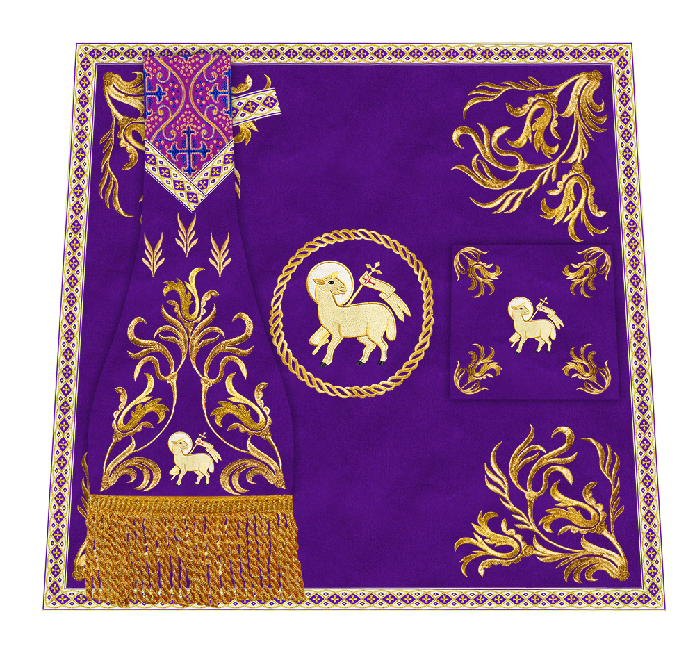 Mass Set Vestment with Embroidered Motif