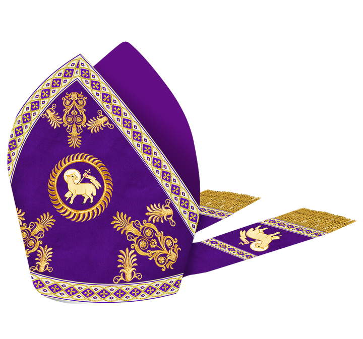 Catholic Mitre with Embroidery and Trims