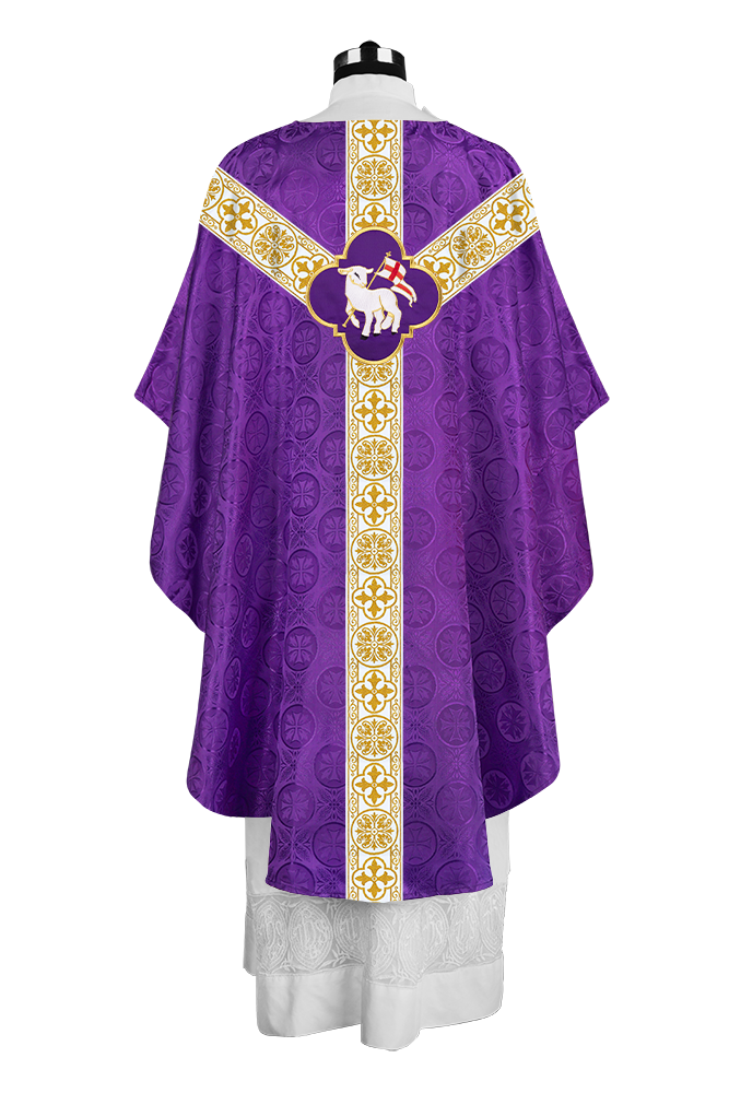 Gothic Chasuble with Woven Braided Orphrey Detailing