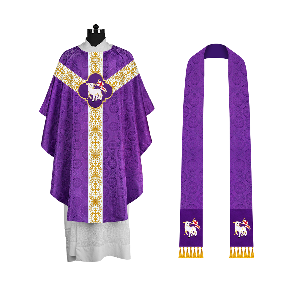 Gothic Chasuble with Woven Braided Orphrey Detailing