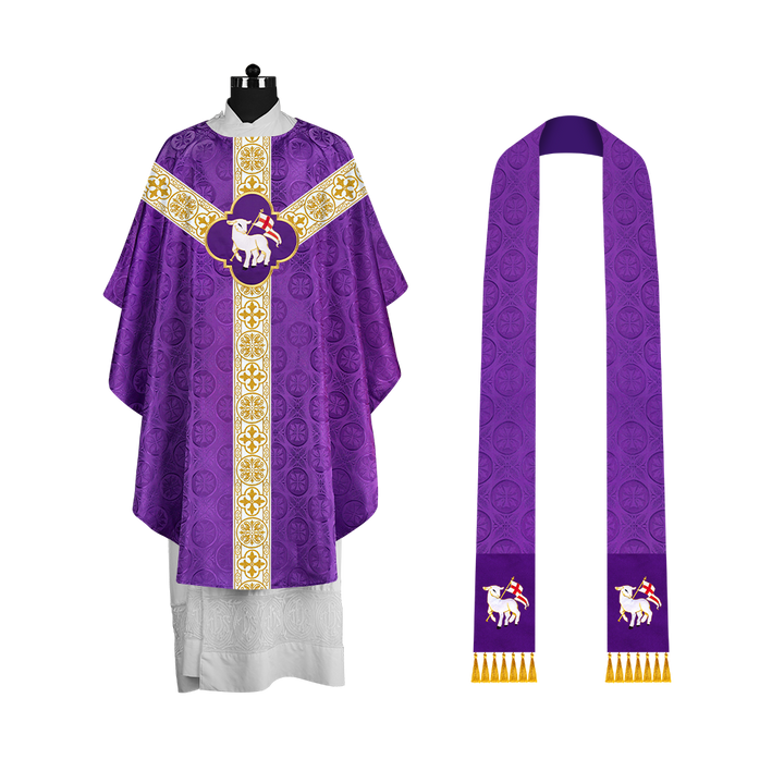 Gothic Chasuble with Woven Braided Orphrey Detailing