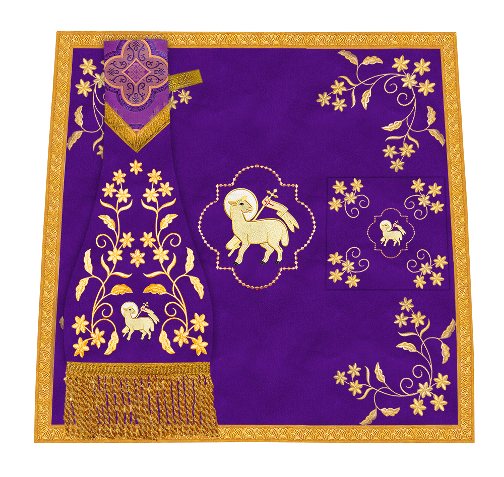 Beautiful mass set with golden embroidery - Floral collection