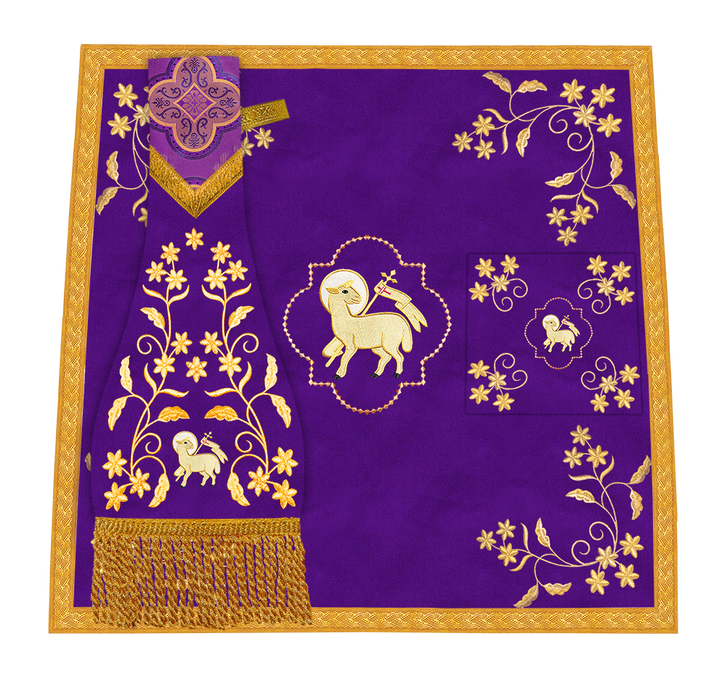 Beautiful mass set with golden embroidery - Floral collection