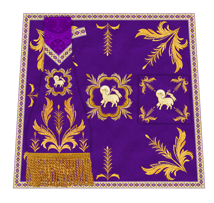 Mass Set Vestment with Embroidery Trims