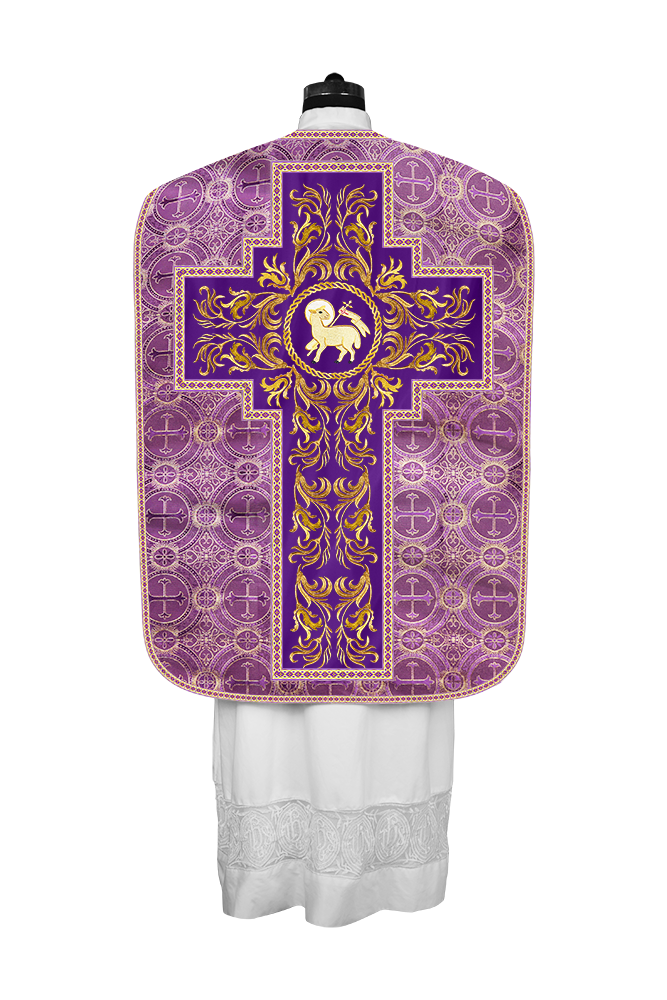 Roman Chasuble Vestment  with Woven Braids and Trims