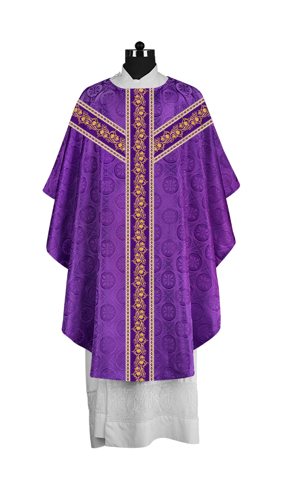 Priest Gothic Chasuble with Grapes Embroidered Orphrey