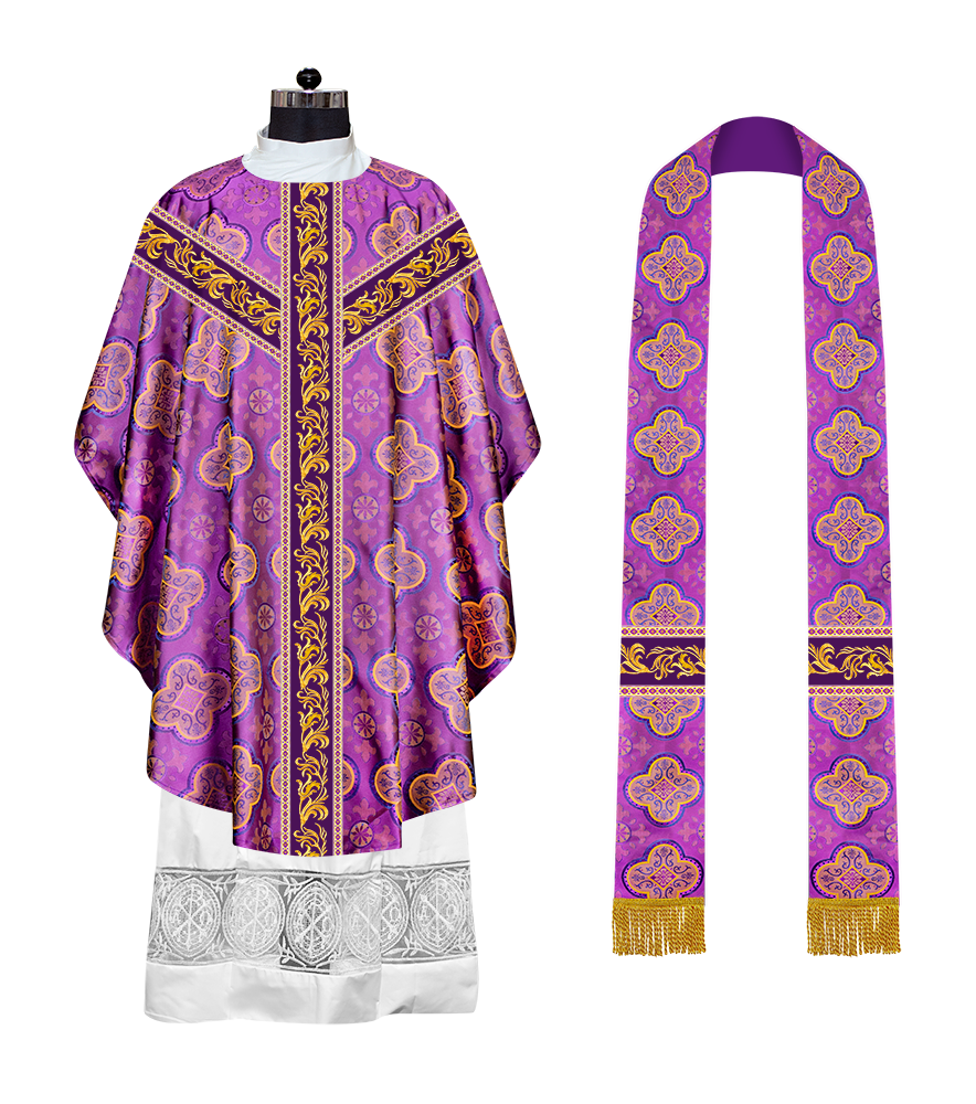 GOTHIC CHASUBLE VESTMENTS WITH ORNATE EMBROIDERY AND TRIMS