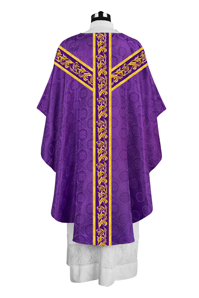 Liturgical Chasuble Vestment with Spiritual Motif Embroidery