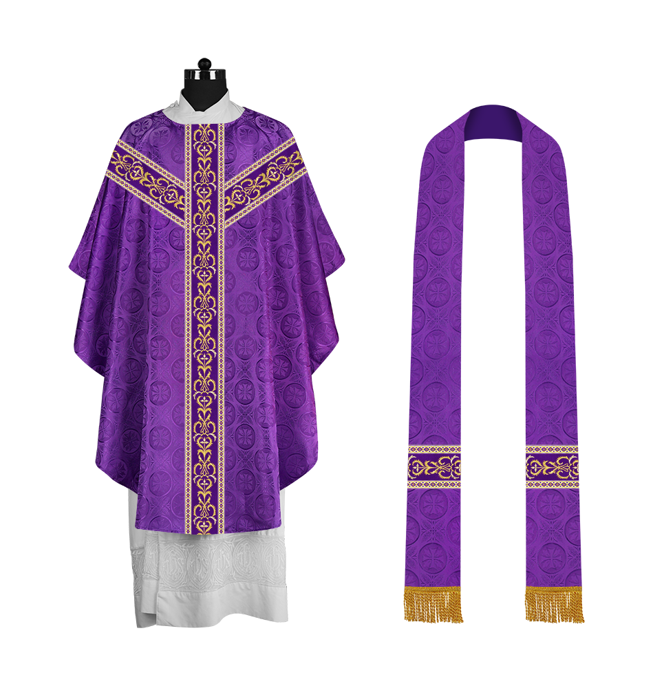 Exquisitely Embroidered Gothic Chasuble Liturgical Vestment