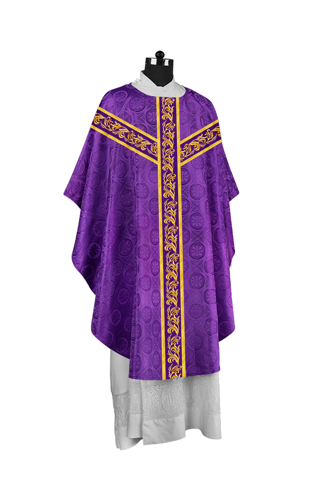 Liturgical Chasuble Vestment with Spiritual Motif Embroidery