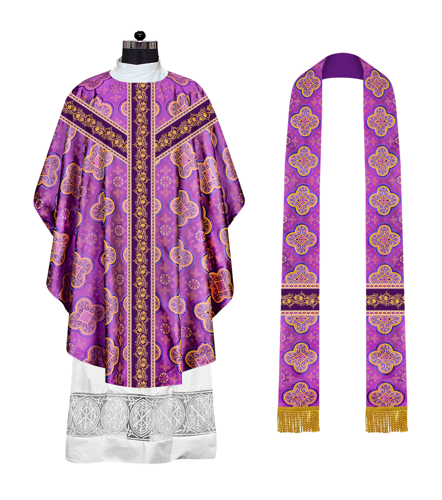 EMBROIDERED GOTHIC CHASUBLE ADORNED WITH GRAPES DESIGN