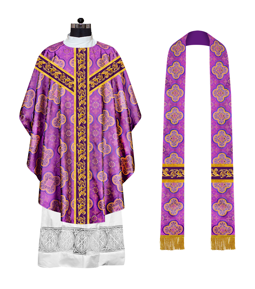GOTHIC CHASUBLE WITH EMBROIDERED LACE